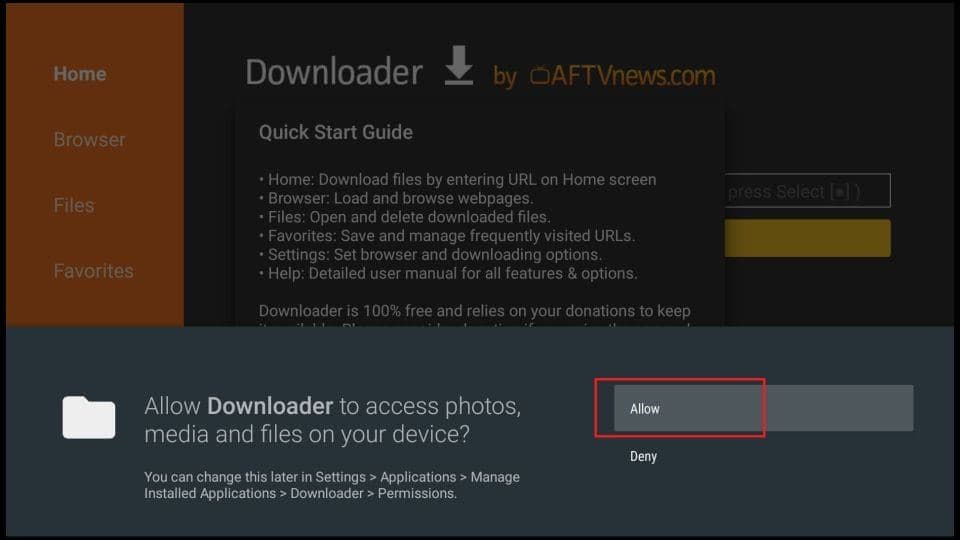 Step 7: Allow Permissions